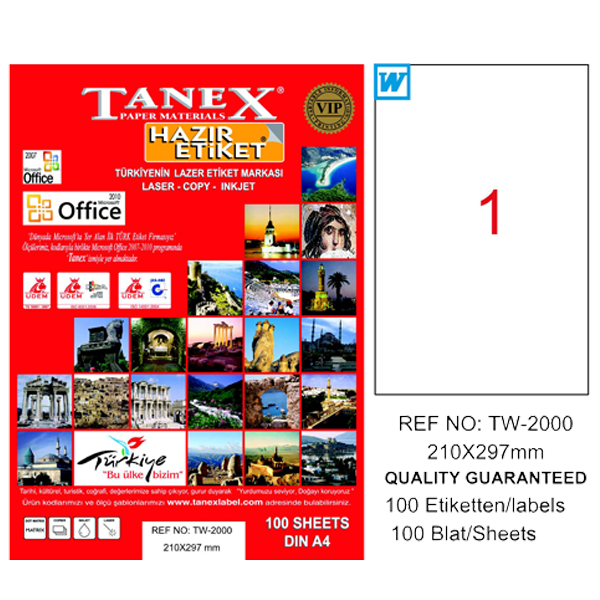 TANEX LAZER ETİKET 210-297 TW 2000 A-4