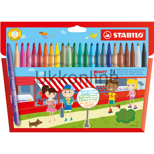 STABİLO KEÇELİ KALEM POWER 24 RENK ASKILI