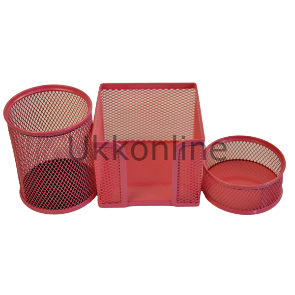 BAFİX MASA SETİ METAL FİLELİ 3 LÜ PEMBE