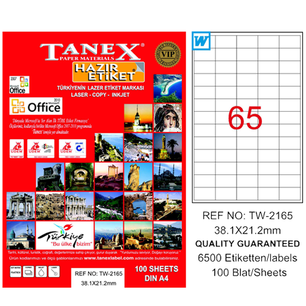 TANEX LAZER ETİKET 38-21 TW 2165