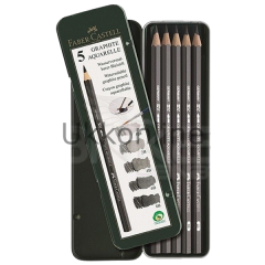 FABER ÇİZİM KALEMİ GRAPHITE 5 Lİ METAL KUTU