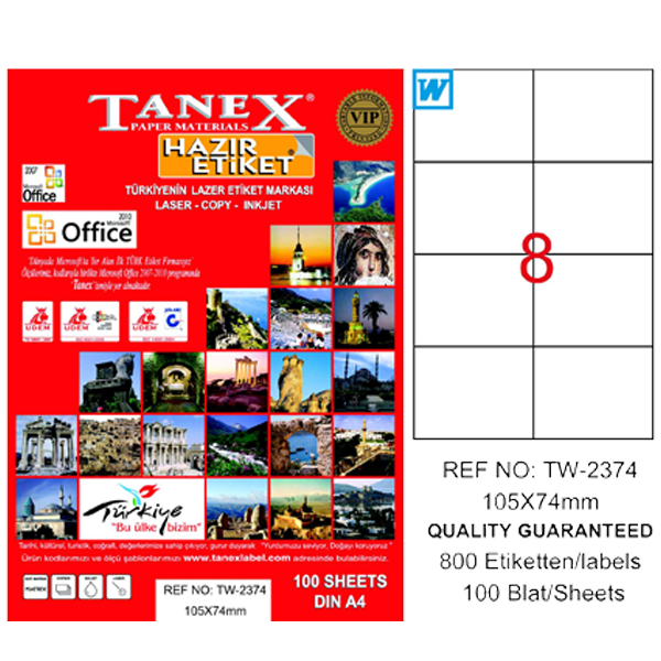 TANEX LAZER ETİKET 105-74 TW 2374