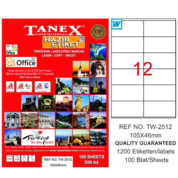 TANEX LAZER ETİKET 105-46 TW 2512