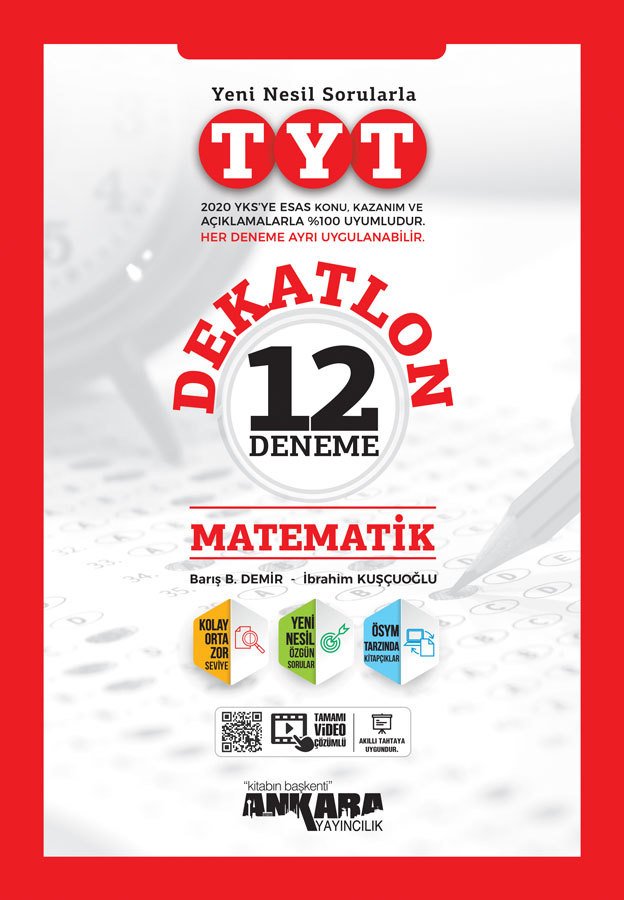 ANKARA YAYINLARI YKS TYT DEKATLON MATEMATİK 12 DENEME