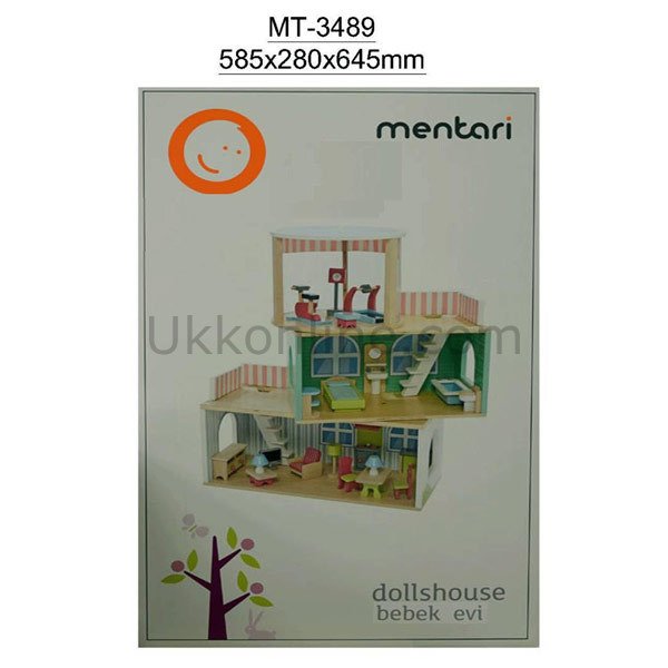 3489 EGT.AHŞAP BEBEK EVİ 3 KATLI