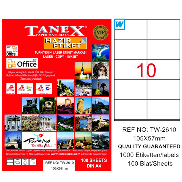 TANEX LAZER ETİKET 105-57 TW 2610