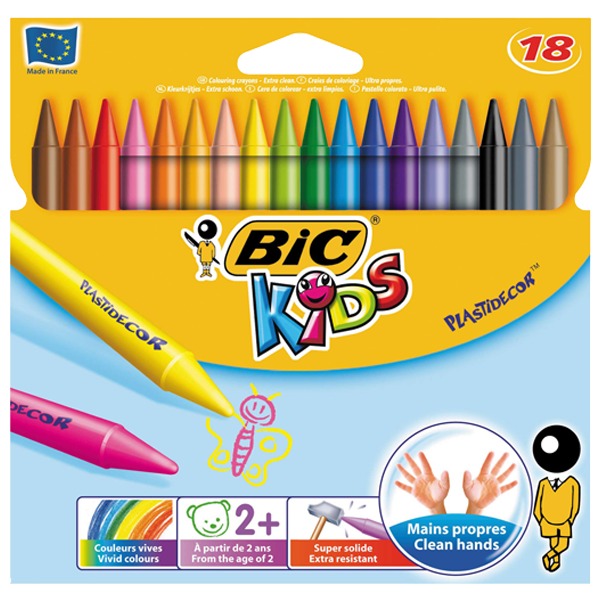 BİC PASTEL BOYA 18 RENK SİLİNEBİLİR
