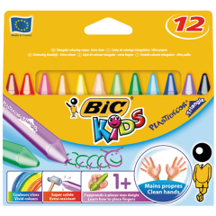 BİC PASTEL BOYA 12 RENK ELLERİ KİRLETMEYEN ÜÇGEN