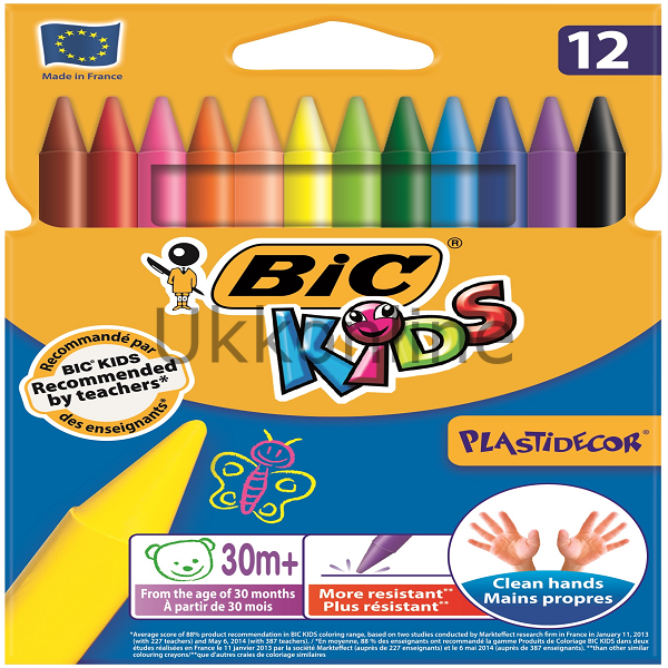 BİC MUM BOYA 12 RENK PLASTIDECOR