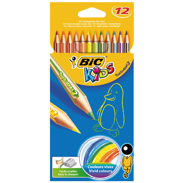 BİC BOYA KALEMİ 12 RENK TROPICOLOR2 UZUN
