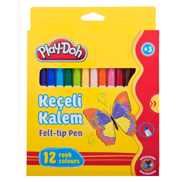 PLAYDOH KEÇELİ KALEM 12 RENK KARTON KUTU 5mm