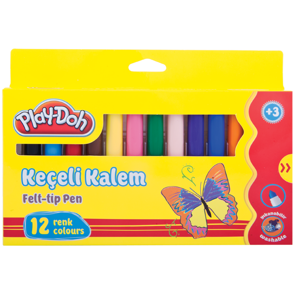 PLAYDOH KEÇELİ KALEM 12 RENK KARTON KUTU 8mm