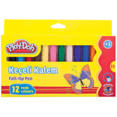 PLAYDOH KEÇELİ KALEM 12 RENK KARTON KUTU 8mm
