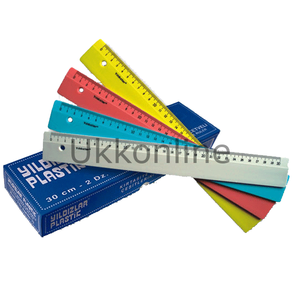 YILDIZLAR CETVEL PLASTİK RENKLİ BÜRO 30CM 70
