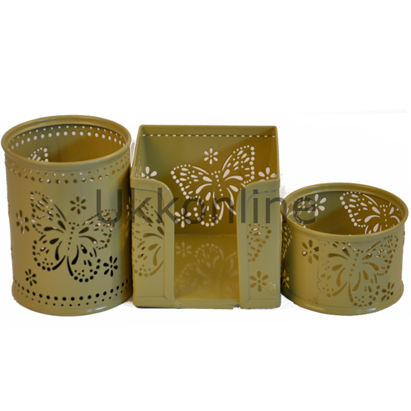 BAFİX MASA SETİ METAL SET 3 LÜ GOLD