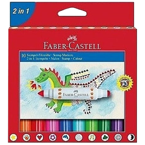 FABER KEÇELİ KALEM 10 RENK 2İN1 JUMBO