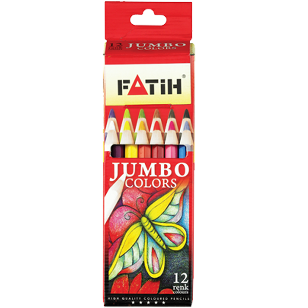 FATİH BOYA KALEMİ 12 RENK TAM BOY JUMBO