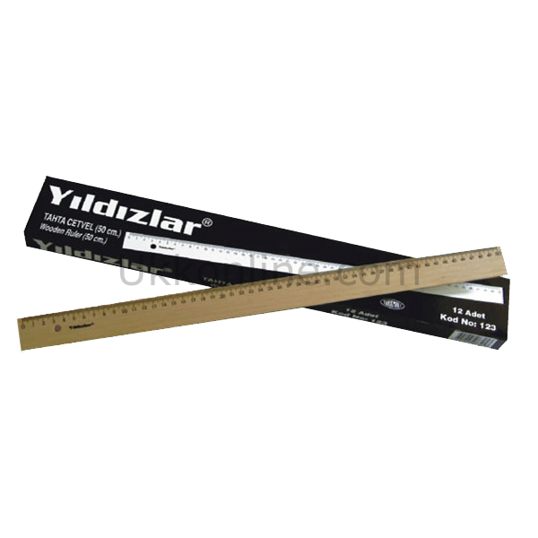 YILDIZLAR AHŞAP CETVEL 50cm 123