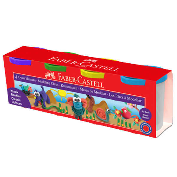 FABER OYUN HAMUR 4 RENK SİLİNDİR KLASİK