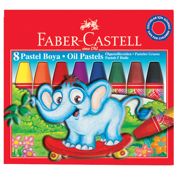 FABER PASTEL BOYA 8 RENK REDLİNE KARTON KUTU