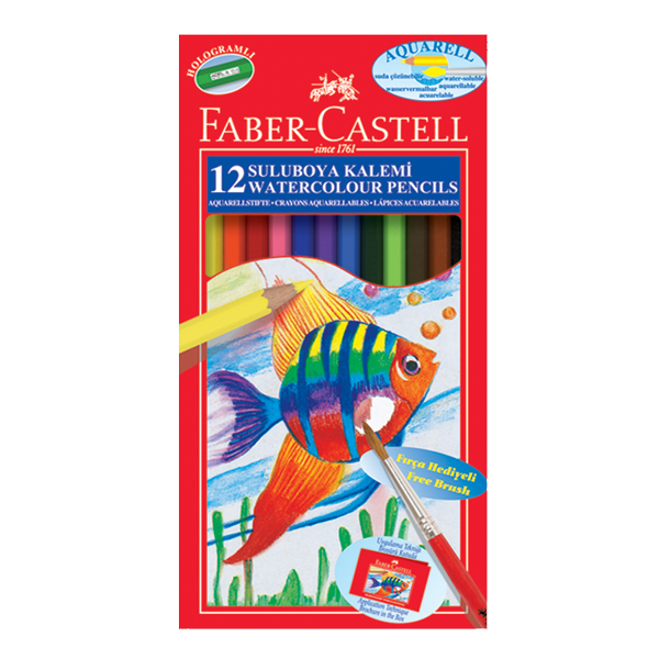 FABER BOYA KALEMİ 12 RENK AQUAREL KARTON KUTU