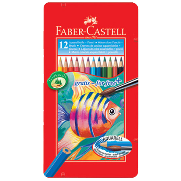 FABER BOYA KALEMİ 12 RENK AQUAREL METAL KUTU