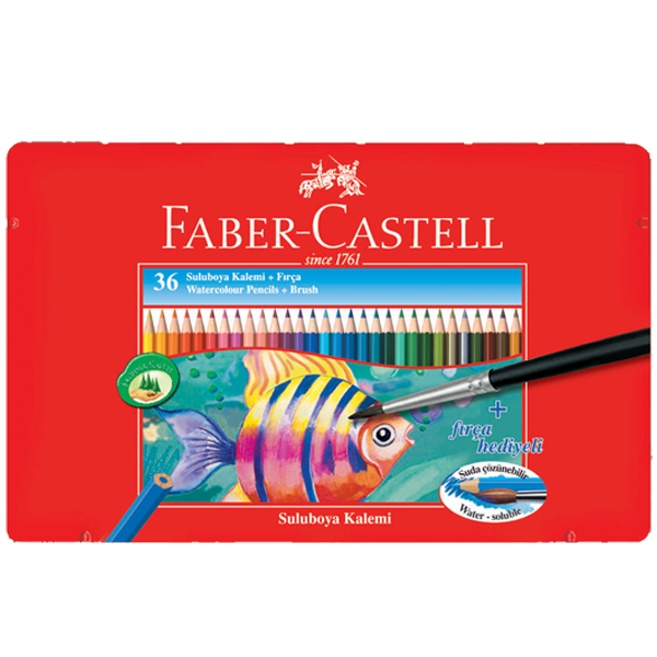 FABER BOYA KALEMİ 36 RENK AQUAREL METAL KUTU