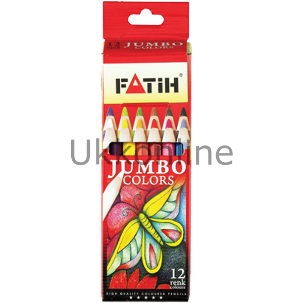 FATİH BOYA KALEMİ 12 RENK TAM BOY JUMBO