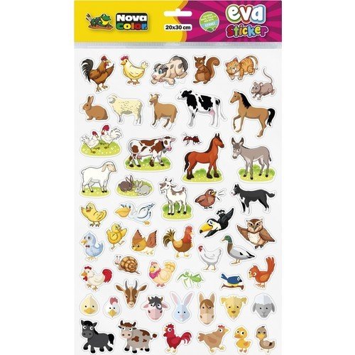 Nova Color 20 x 30 Çiftlik  Hayvanlarını Tanıyorum Yapışkanlı Eva Sticker