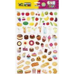 Nova Color 20 x 30cm SHOPKINS Yiyecekleri Öğreniyorum Yapışkanlı Eva Sticker