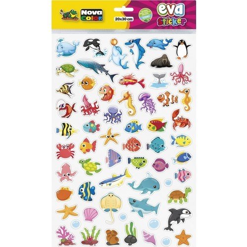 Nova Color 20 x 30cm Deniz Canlılarını Öğreniyorum Yapışkanlı  Eva Sticker