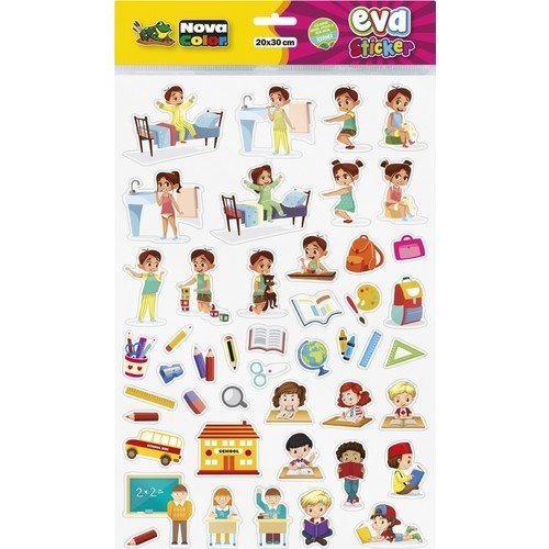 Nova Color 20 x 30cm Eğitim Eva Sticker (Daily Routin)