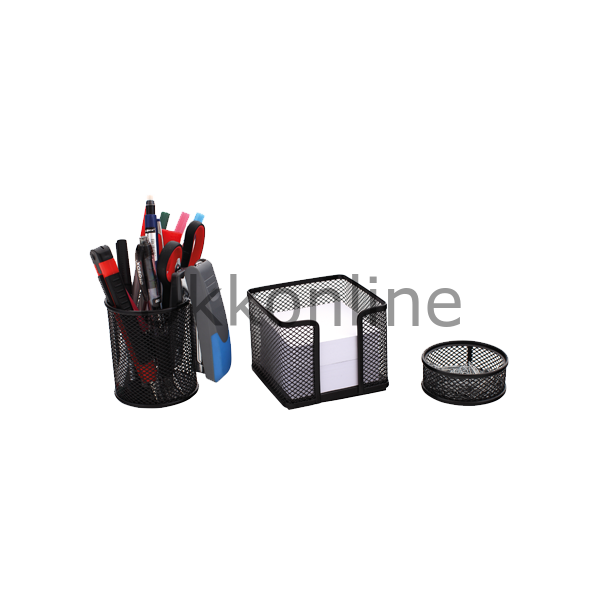 GLOBOX OFİS SETİ METAL SİYAH 3 LÜ