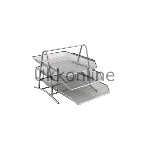 GLOBOX EVRAK RAFI METAL 3 LÜ GRİ