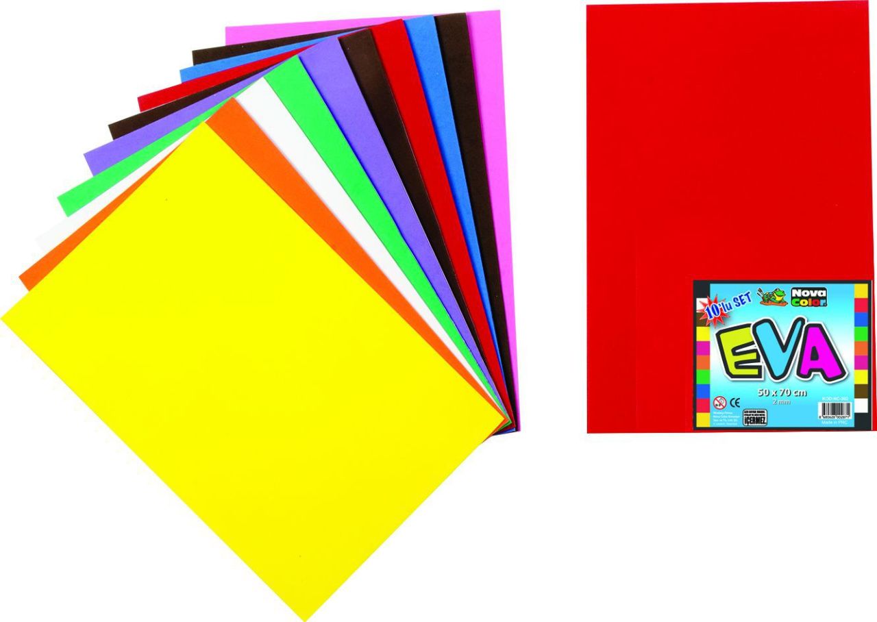 Nova Color Nc-362 Eva 50x70 cm 10 Renk Karışık Paket