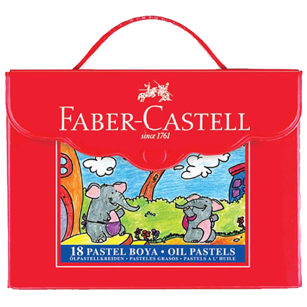 FABER PASTEL BOYA 18 RENK PLASTİK ÇANTALI