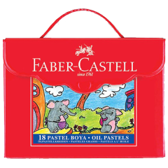 FABER PASTEL BOYA 18 RENK PLASTİK ÇANTALI