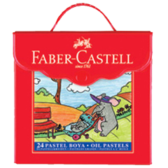 FABER PASTEL BOYA 24 RENK PLASTİK ÇANTALI