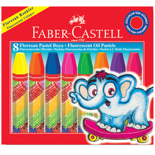 FABER PASTEL BOYA 8 RENK FOSFORLU