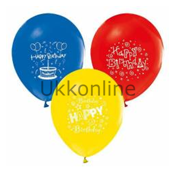 BALONEVİ BALON HAPPY BIRTHDAY BASKILI BALON 100 LÜ