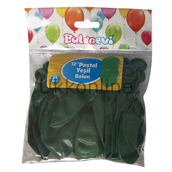 BALONEVİ BALON YEŞİL 12inc 25 Lİ