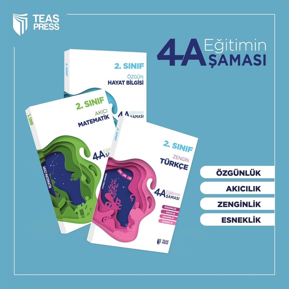 EĞİTİMİN 4 AŞAMASI 2. SINIF SETİ ( 3 KİTAP) TEAS PRESS YAYINLARI