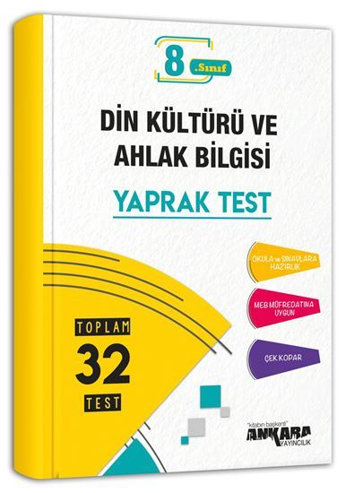 8. SINIF DİN KÜLTÜRÜ VE AHLAK BİLGİSİ YAPRAK TEST ANKARA YAYINLARI