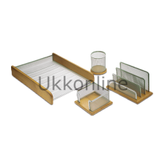 MAS AHŞAPLI METAL PERFORE 4 LÜ SET GRİ
