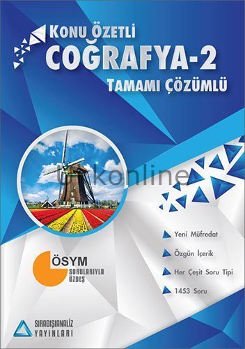 SIRADIŞI ANALİZ COĞRAFYA 2 (AYT) TAMAMI ÇÖZÜMLÜ SORU BANKASI 2019