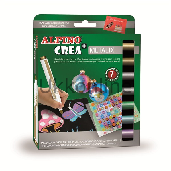 ALPİNO KEÇELİ KALEM 7 RENK CREA METALİK