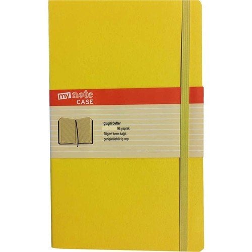 MYN300-B-Ç MYNOTE CASE 19X25  DEFTER 96 YP. ÇİZGİLİ SARI SERT KAPAK