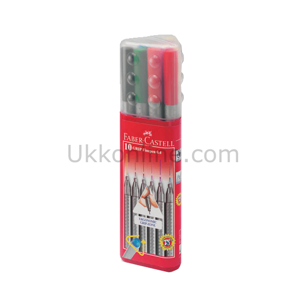 FABER KEÇE UÇ KALEM 0.4mm 10 RENK PLASTİK KUTU