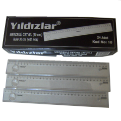 YILDIZLAR CETVEL PLASTİK MERCEKLİ 30cm 10