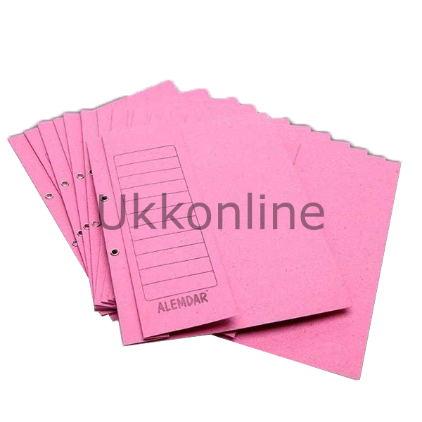 ALEMDAR KARTON DOSYA YARIM KAPAK PEMBE 400